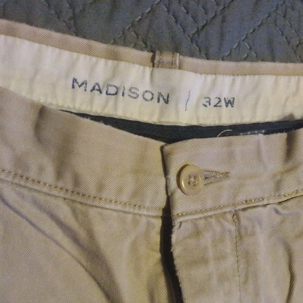 Madison Men's Tan Flat Front Shorts - Picture 2 of 6